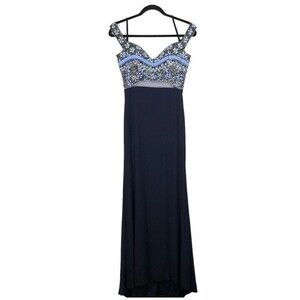 Aspeed Hand Beaded Formal Gown Prom Dress Blue Formal Elegant Floor Length Small